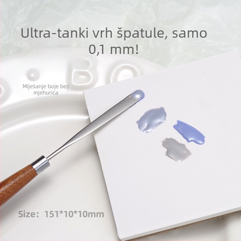 Japanski stil njege noktiju – alat za miješanje gel laka, drvena ručka, 1 kom, kratka ručka, ultra-tanki plosnati vrh, savitljiv