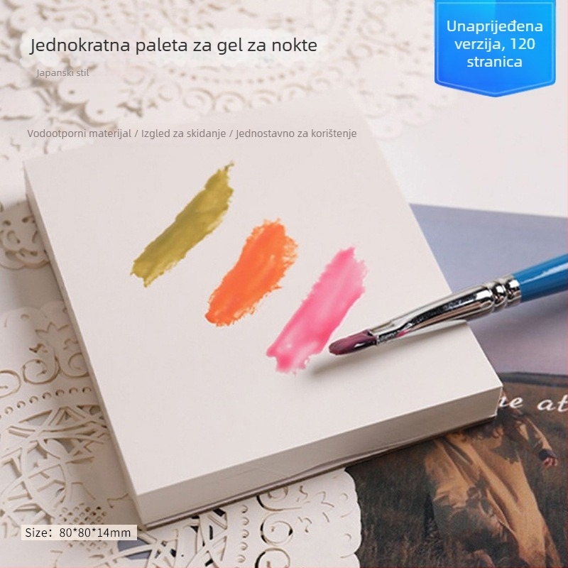 Jednokratni vodootporni listovi za miješanje gela za nokte, 120 listova, 72 g