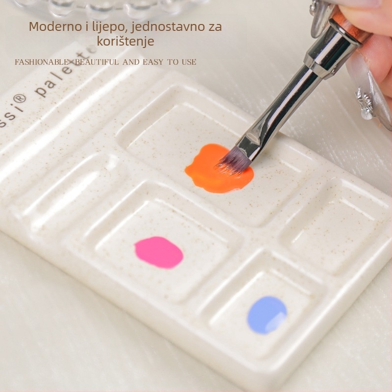Držač za nokte s drškom za olovku i keramičkom paletom za gel lak i akvarel – Model zqgj0417-01, Marka Chaoji Cosmetics, 1 kom