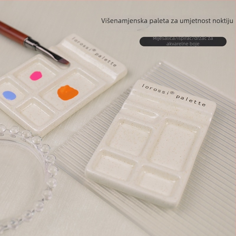 Držač za nokte s drškom za olovku i keramičkom paletom za gel lak i akvarel – Model zqgj0417-01, Marka Chaoji Cosmetics, 1 kom