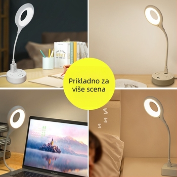 Noćna lampica za stol s glasovnim upravljanjem svjetline, napajanje iz utičnice 5V, ABS sjenilo, geometrijski dizajn