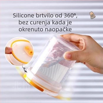 Zatvorena plastična šalica, okrugla, otporna na visoke temperature, pogodna za mikrovalnu