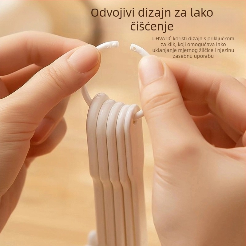 Petodjelni set mjernih žlica za kavu sa skalom — PP materijal, višestruka primjena u kuhinji