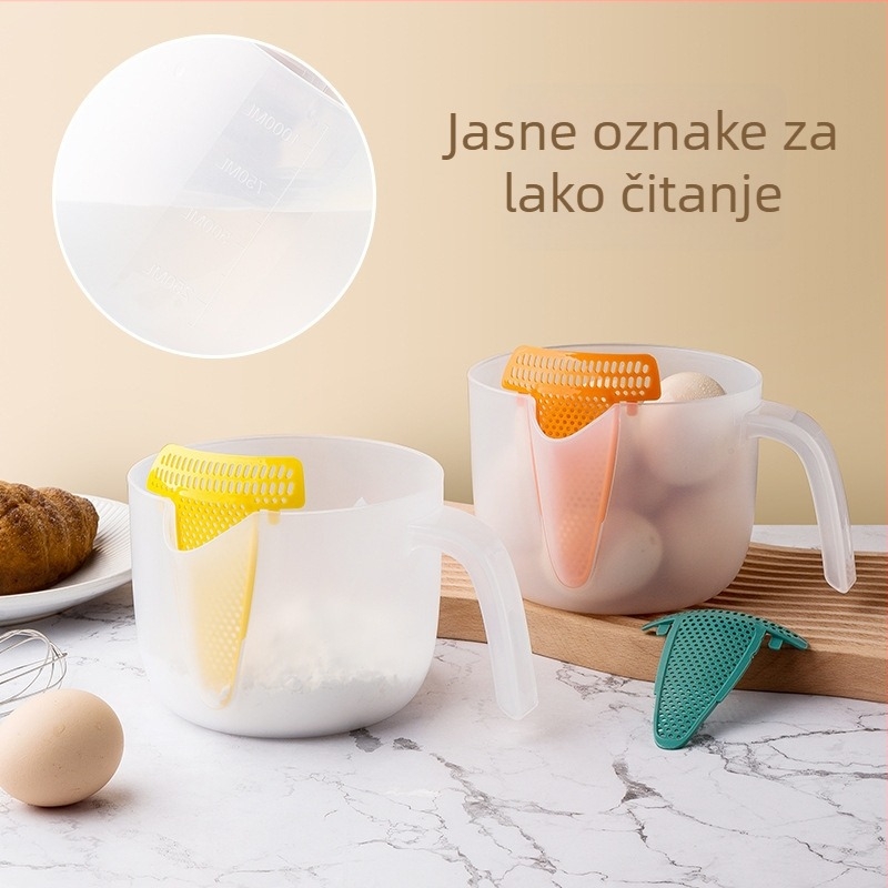 Mjerna šalica s kalibracijom – plastična kuhinjska mjerna šalica za pečenje, moderni minimalistički dizajn