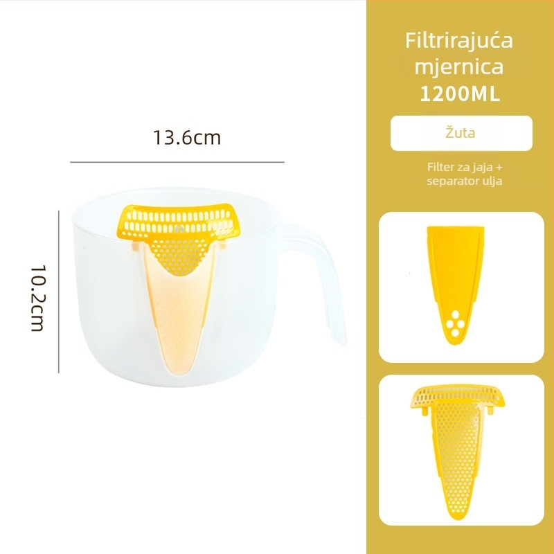 Mjerna šalica s kalibracijom – plastična kuhinjska mjerna šalica za pečenje, moderni minimalistički dizajn