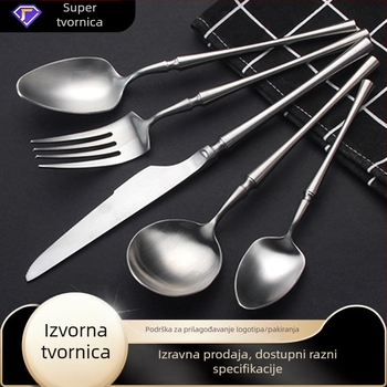 Set noževa, vilica i žlica – 304 nehrđajući čelik, Hemp Wheel poliranje, moderni minimalistički stil, moguć ispis logotipa, prilagođena obrada