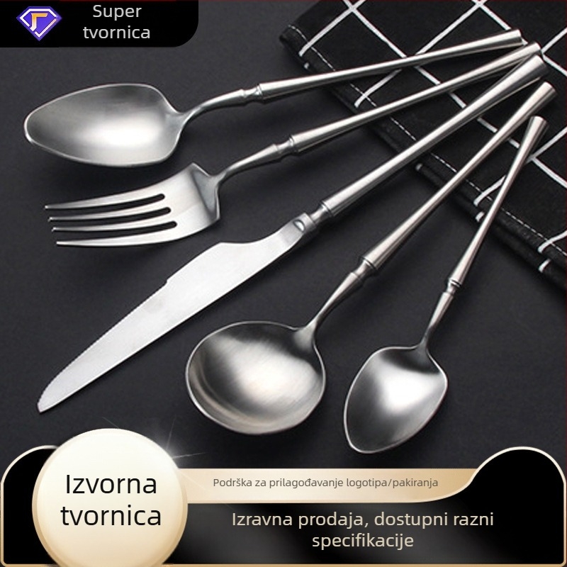 Set noževa, vilica i žlica – 304 nehrđajući čelik, Hemp Wheel poliranje, moderni minimalistički stil, moguć ispis logotipa, prilagođena obrada