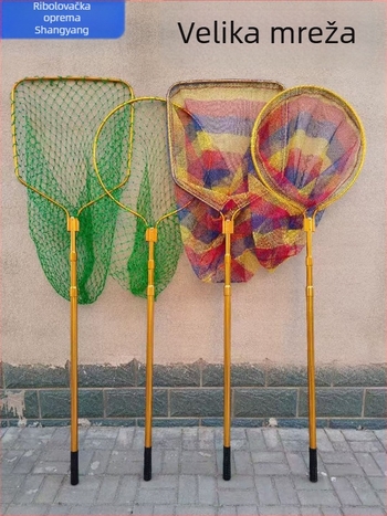 Teleskopska mrežna štapa za ribolov, aluminijska legura, promjer otvora mreže 60/70 cm, gruba mreža, proširiva, podrijetlo Hebei