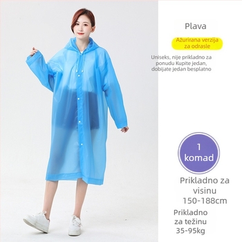 EVA debeli kišni kaput za odrasle, cijeli tijelo pončo, višekratna upotreba, vodootporan s PE ljepilom