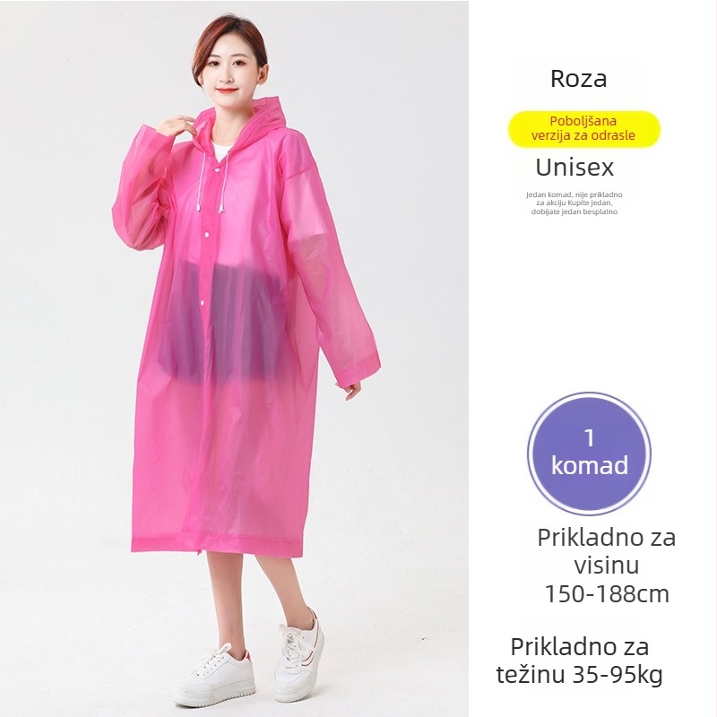 EVA debeli kišni kaput za odrasle, cijeli tijelo pončo, višekratna upotreba, vodootporan s PE ljepilom