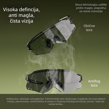 ACRUNU Biciklističke naočale s fotosenzibilnim lećama koje mijenjaju boju, zamjenjive leće, PC okvir, poluokvir, unisex