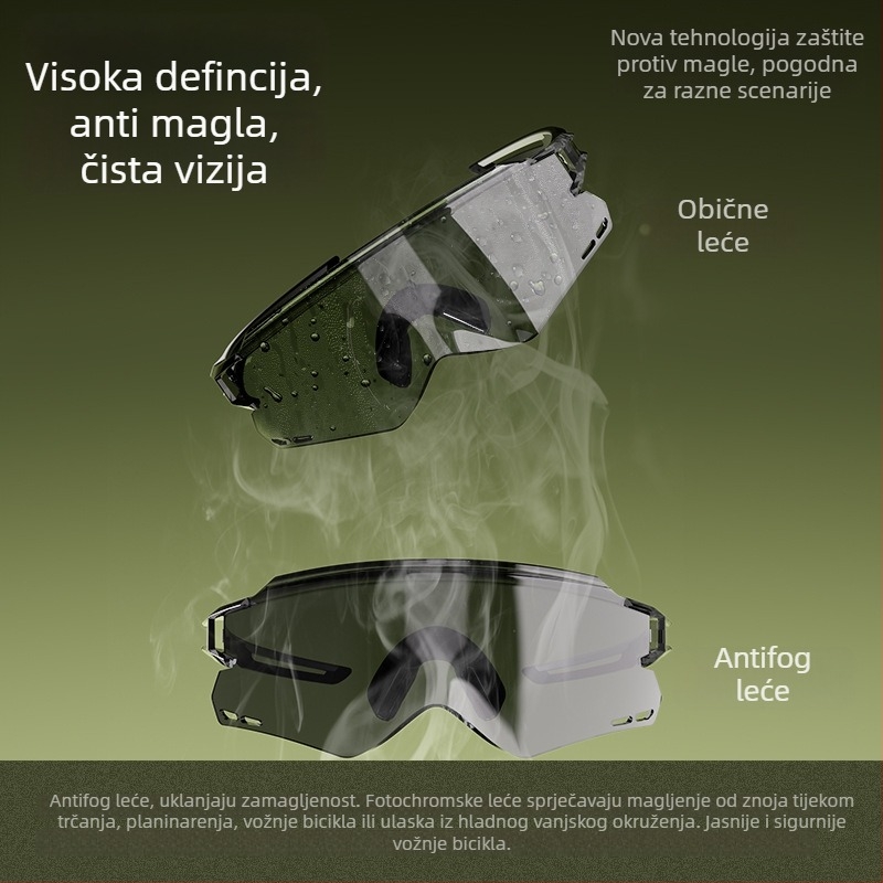ACRUNU Biciklističke naočale s fotosenzibilnim lećama koje mijenjaju boju, zamjenjive leće, PC okvir, poluokvir, unisex
