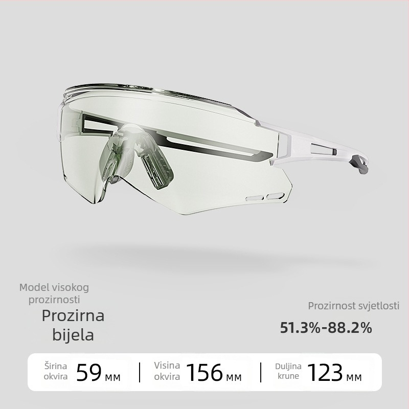 ACRUNU Biciklističke naočale s fotosenzibilnim lećama koje mijenjaju boju, zamjenjive leće, PC okvir, poluokvir, unisex