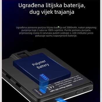 Mini svjetlo za nadopunu za telefon — prenosna LED svjetiljka s trobojnim mekim svjetlom, ugrađena baterija, ručni način, snaga ispod 10W, za live streaming i fotografiju