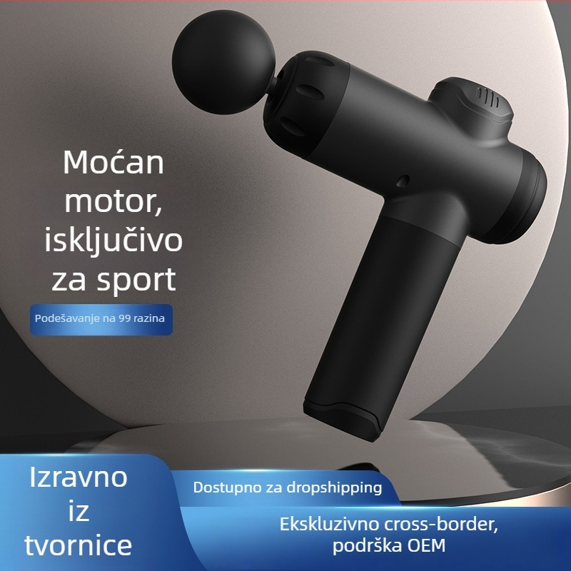 Perkusijski masažni uređaj, 4 glave, 4 brzine, ugrađena baterija 1200-2000mAh (radno vrijeme 3–6 h; buka 36–45 dB)