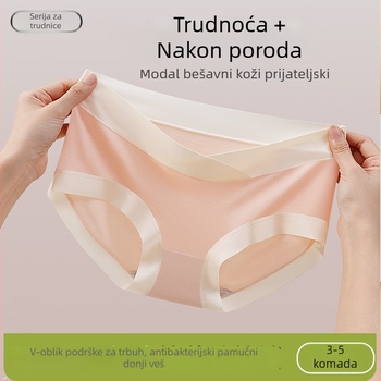 Trudničke gaćice od modala, niski struk, pamukova podstava u preklopu, prozračne i antibakterijske, podrška trbuhu