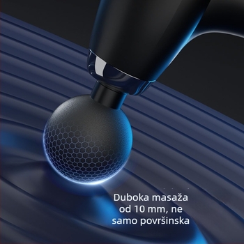 Masažer fascije za mišiće s 4 nastavka, 4 brzine, ugrađena baterija 1200–2000 mAh, trajanje 1–3 h, buka ispod 36 dB