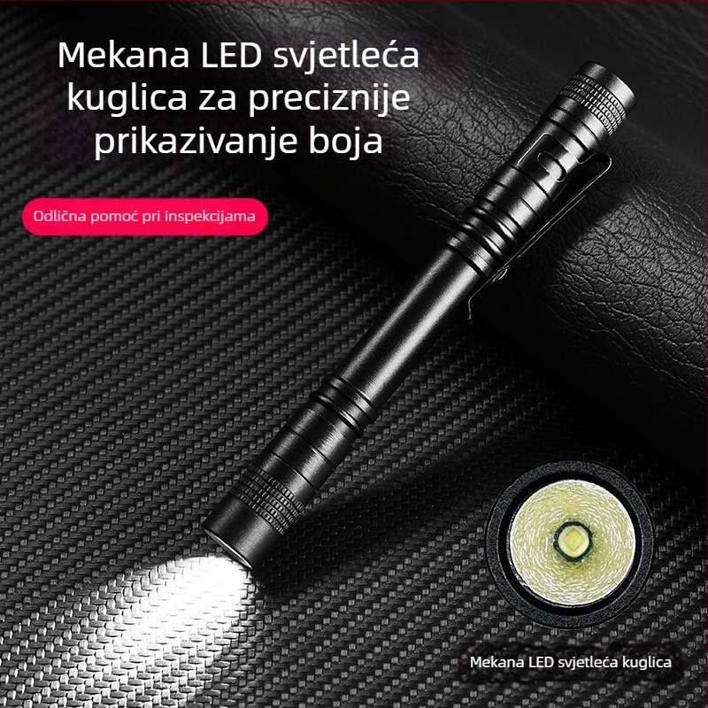 Ručna LED svjetiljka od aluminijske legure, napajana suhom baterijom, domet 10–50 m, model BL-7823, težina 25–30 g