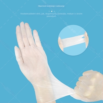 Blue Guard jednokratne rukavice od vinilnog materijala, vodootporne, hrane kvalitete, za medicinsku, prehrambenu i industrijsku uporabu, prozirne