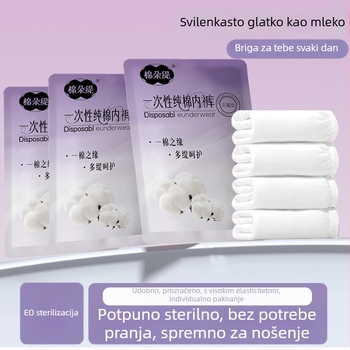 Jednokratne ženske gaćice od 100% pamuka – prozračan, antibakterijski, postporođajne, za putovanja
