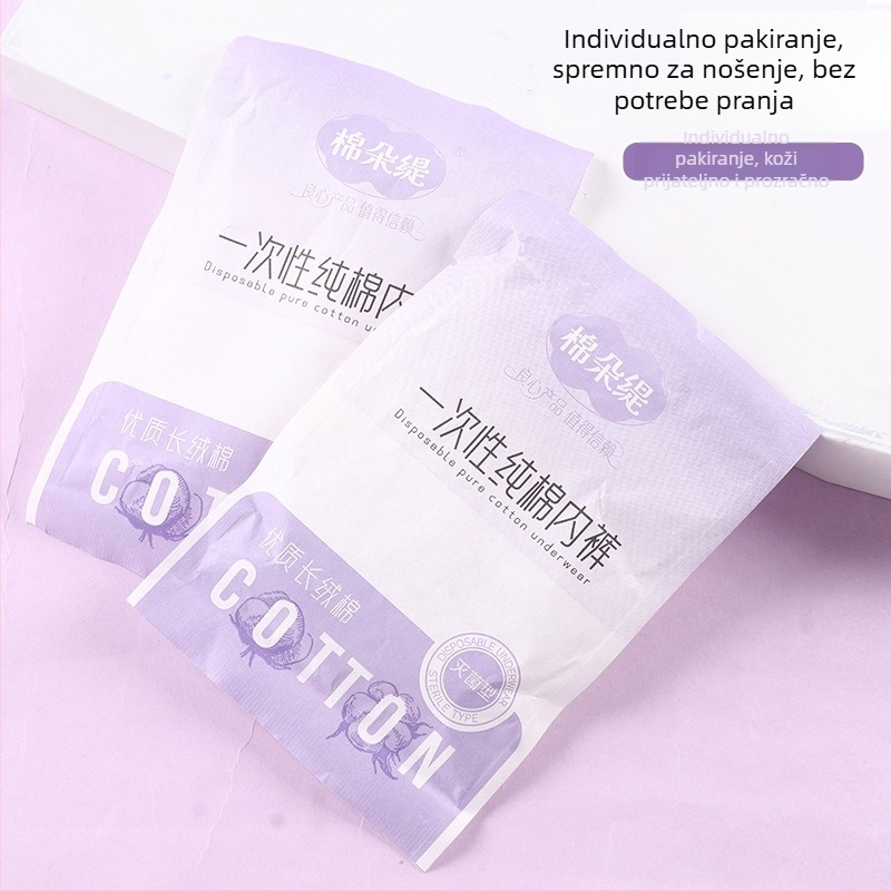 Jednokratne ženske gaćice od 100% pamuka – prozračan, antibakterijski, postporođajne, za putovanja