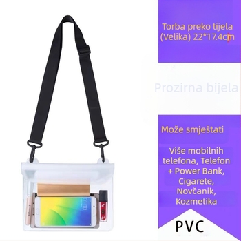 Vodootporna crossbody torbica za telefon – vanjski PVC, velika kapaciteta, prozirni dodirni zaslon