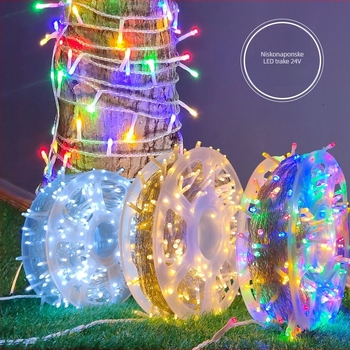 Vanjske LED niz svjetla, 100 LED, 24V niskonaponski, IP44 vodootporno, ručno upravljanje