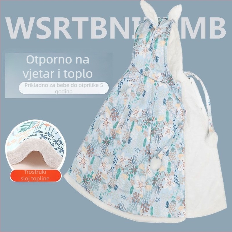 Quilt za bebe: kapuljača za vjetar i toplina za jesen/zimu, s cvjetnim uzorkom, tkanina 100% pamuk, punilo pamuk, pogodan za djecu od 1 do 3 godine.