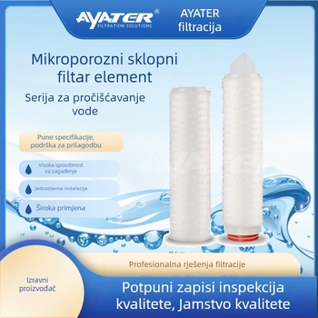 Filtracijski element preklopni polipropilenski mikroporozni filtarski element, trokutasti vrh, 0.22um poroznost, sučelje 222