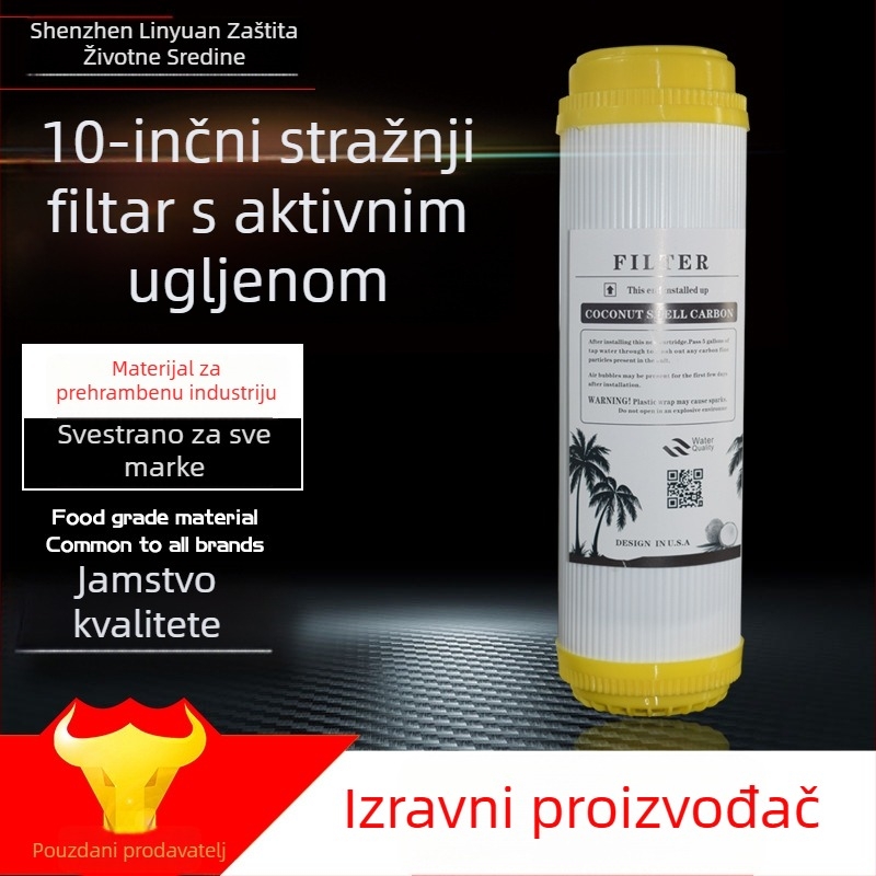 Filtrirajući element za pročistač vode s ABS kućištem, granulirani aktivni ugljen (kiselo opran), vrijednost joda 1200, univerzalni dodatak za pročistače vode