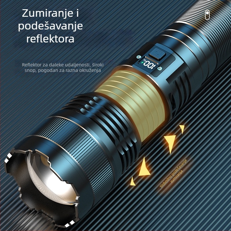 SX53 ručna baterijska svjetiljka: 50W, 3000 lm, domet 300 m, 120° snop, 18650 baterija