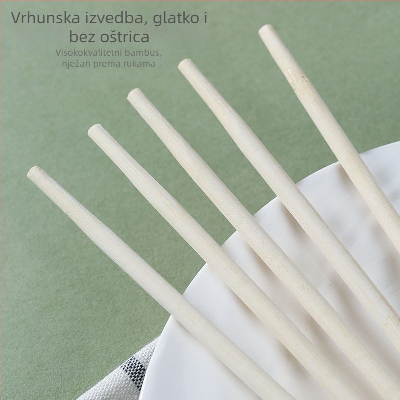 Bambus štapići za jednokratnu upotrebu za restorane, pojedinačno pakirani, biološki razgradivi, mikrovalna sigurnost, ispis logotipa