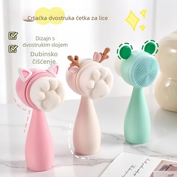 Chuyi Četka za čišćenje lica – ručna, dvostruka, mekane dlačice za dubinsko čišćenje pora