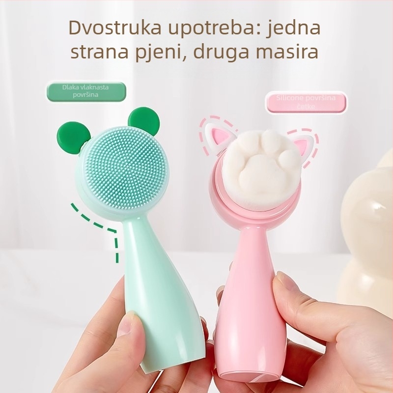 Chuyi Četka za čišćenje lica – ručna, dvostruka, mekane dlačice za dubinsko čišćenje pora