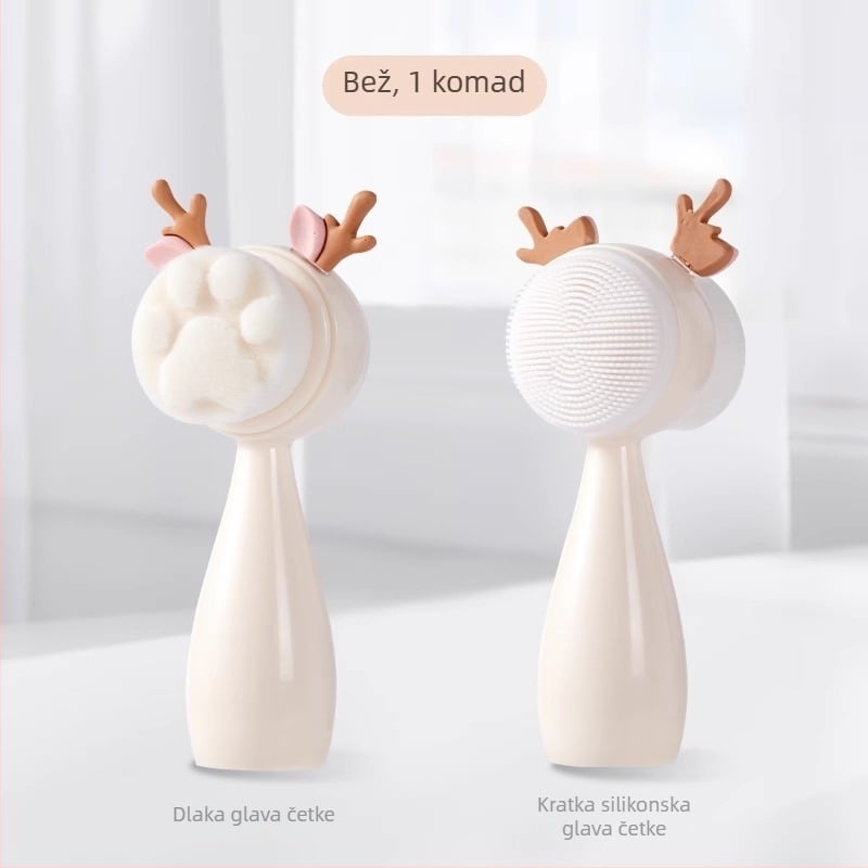 Chuyi Četka za čišćenje lica – ručna, dvostruka, mekane dlačice za dubinsko čišćenje pora