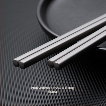 Ti·walker četvrtaste štapiće za jelo od čistog titanija – čist titanij, otporne na plijesan, protuklizne, protiv opeklina, šuplja izolacija, prijenosne za kampiranje