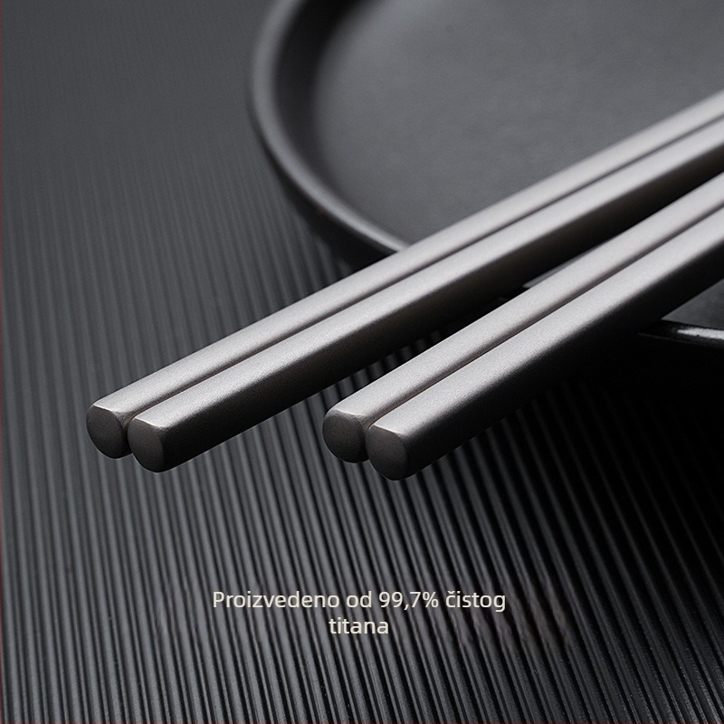 Ti·walker četvrtaste štapiće za jelo od čistog titanija – čist titanij, otporne na plijesan, protuklizne, protiv opeklina, šuplja izolacija, prijenosne za kampiranje