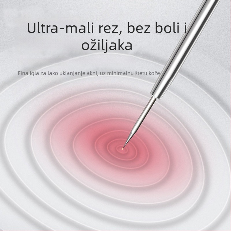 Igla za akne – Etif; nehrđajući čelik; 2-dijelna set; alat za čišćenje lica; za uobičajene korisnike.