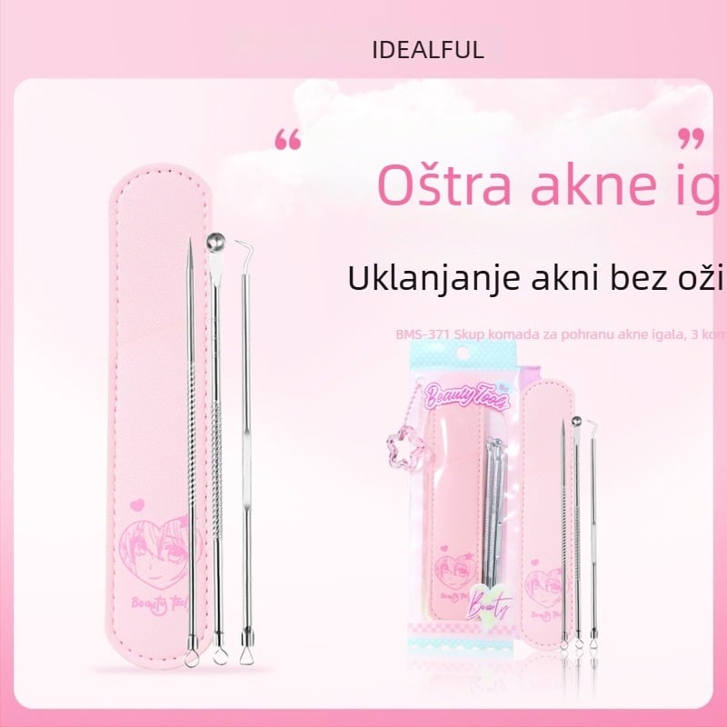 Idealful Igla za prištiće – kozmetički alat za lice od nehrđajućeg čelika, pakiranje 144, za opću uporabu