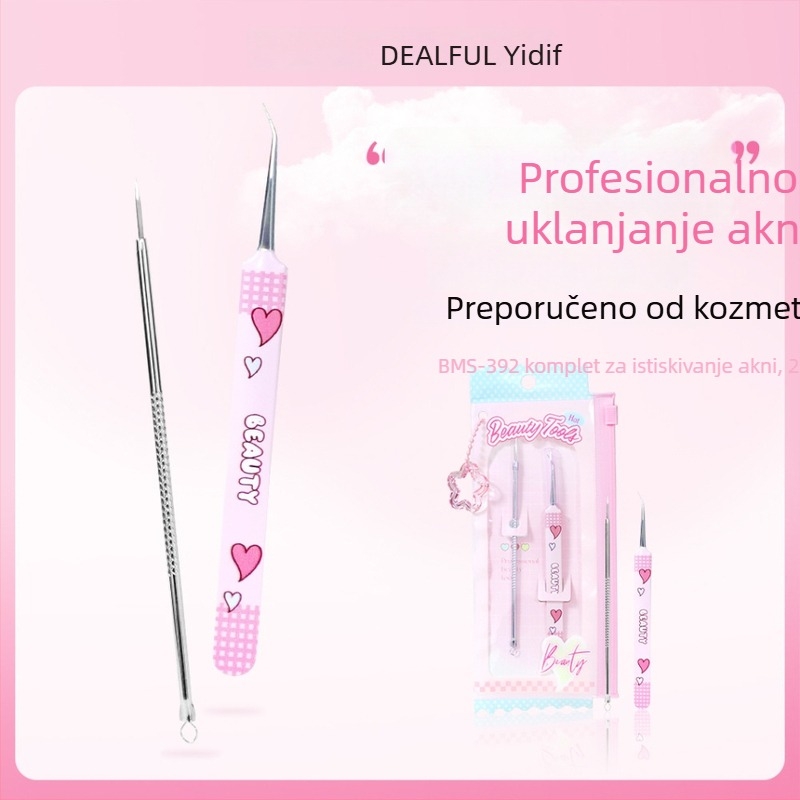 Idealful Igla za prištiće – kozmetički alat za lice od nehrđajućeg čelika, pakiranje 144, za opću uporabu