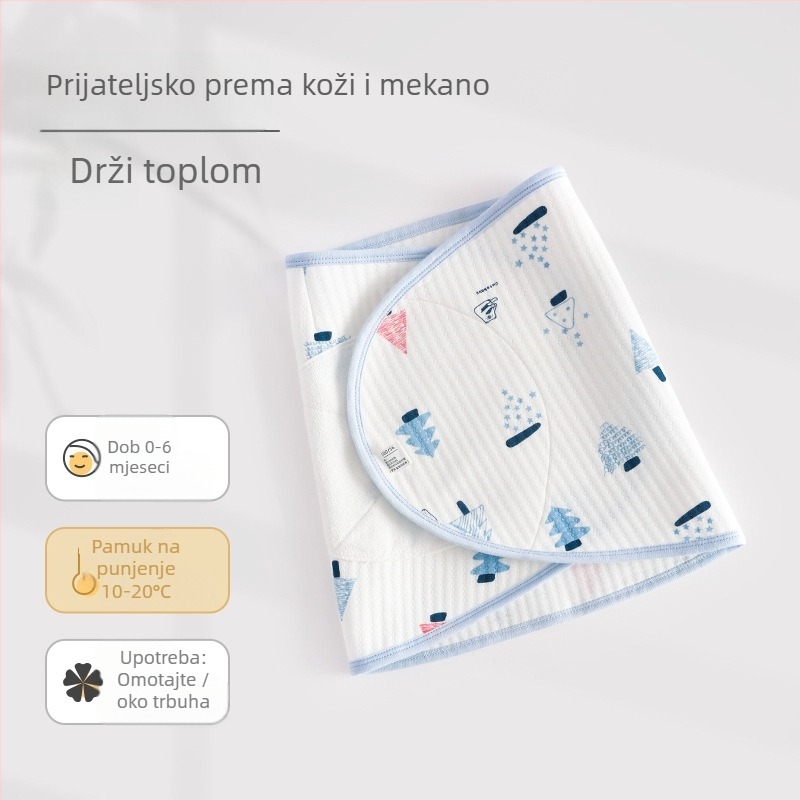 Beba uvijajući ručnik za novorođenčad, topao za jesen-zimu, uzorak crtani, srednji sloj 100% poliester, podloga 100% pamuk, za dob 0–12 mjeseci