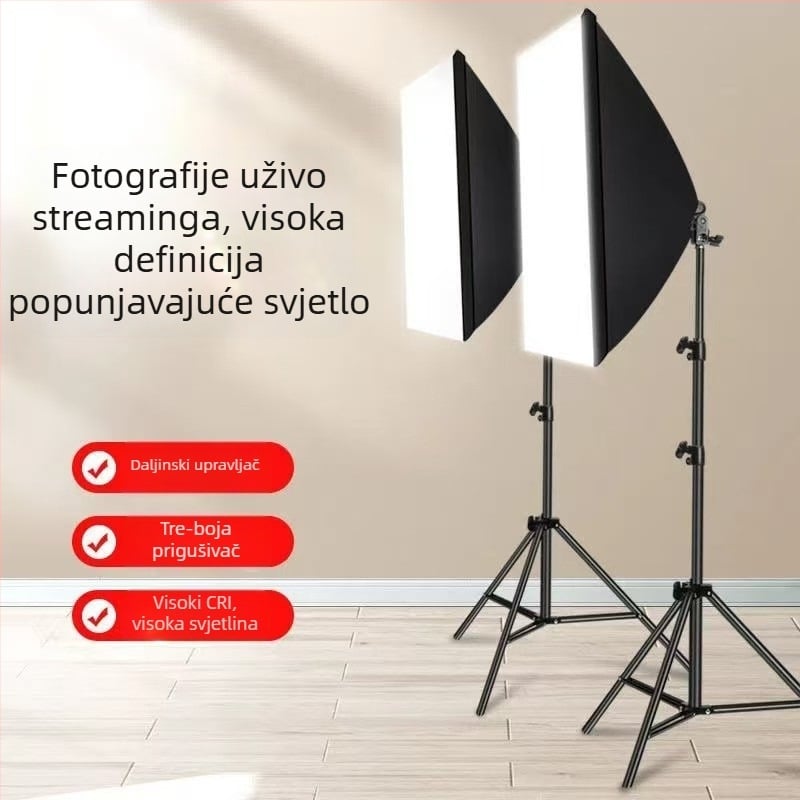 Fotografsko svjetlo za live streaming — 55W, 5600K, regulabilna svjetlost i jačina, za live streaming, šminka i selfie