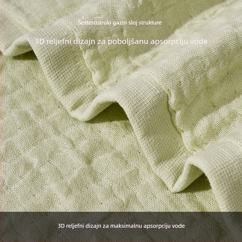 Bébe ručnik za kupanje od 100% pamuka, šest slojeva gazaste tkanine, 32-pleti platna, visoka gustoća