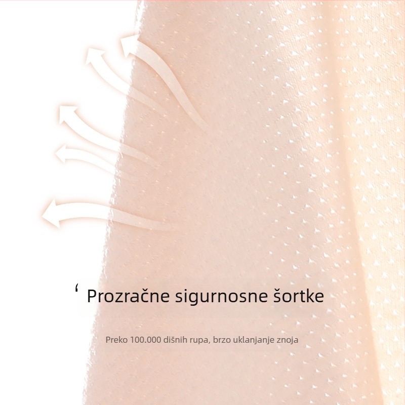 Trudničke sigurnosne hlače, bezšivne, ljetna Ice Silk tkanina, potpora trbuha, kratke hlače od viskoze