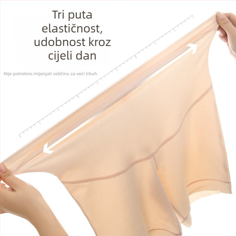 Trudničke sigurnosne hlače, bezšivne, ljetna Ice Silk tkanina, potpora trbuha, kratke hlače od viskoze