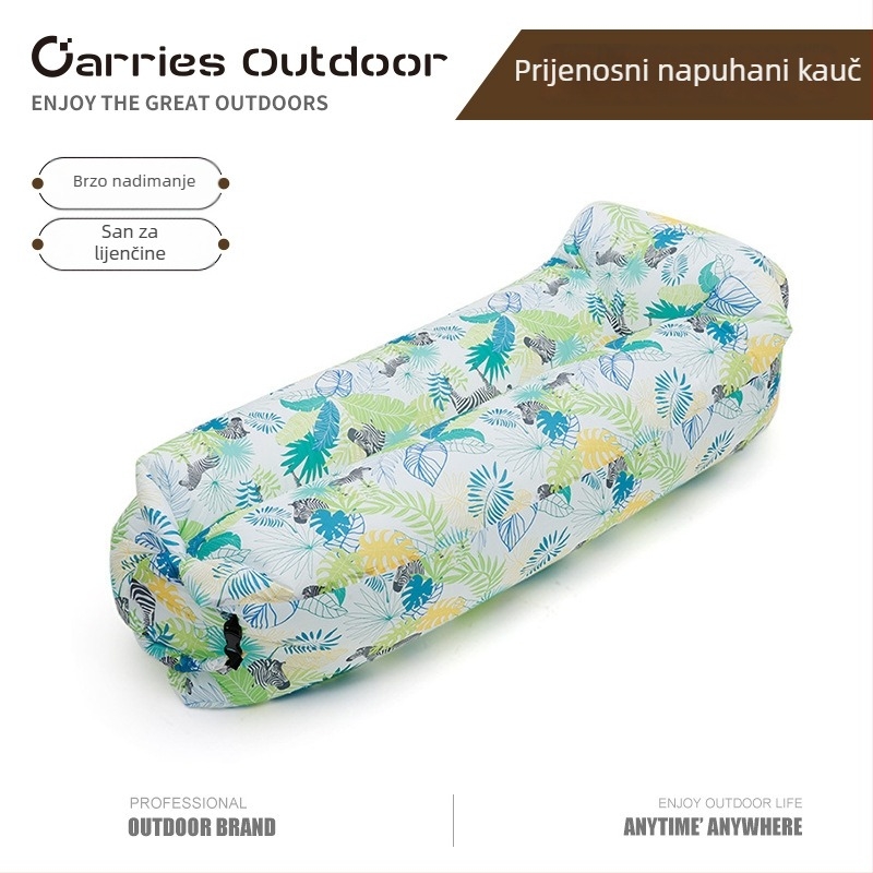 Naduvani jednosedni kauč-ležaj za vanjsku upotrebu, lagan 0,9 kg, nosivost 200 kg, površina od poliestera