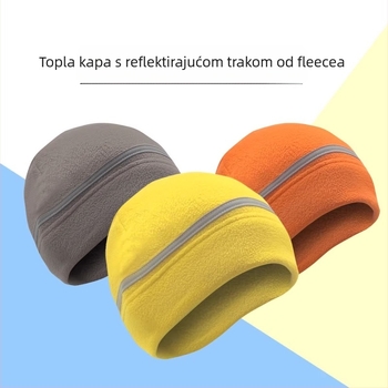 Flis kapa s reflektirajućom trakom za otvorene zimske sportove, unisex, pogodna za trčanje i vožnju bicikla