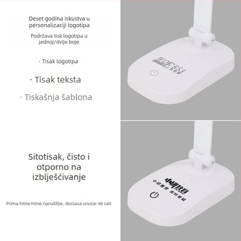 LED sklopiva stolna lampica s USB punjenjem i mrežnim napajanjem, dodirni prekidač, regulacija boje i svjetla, ugrađena baterija