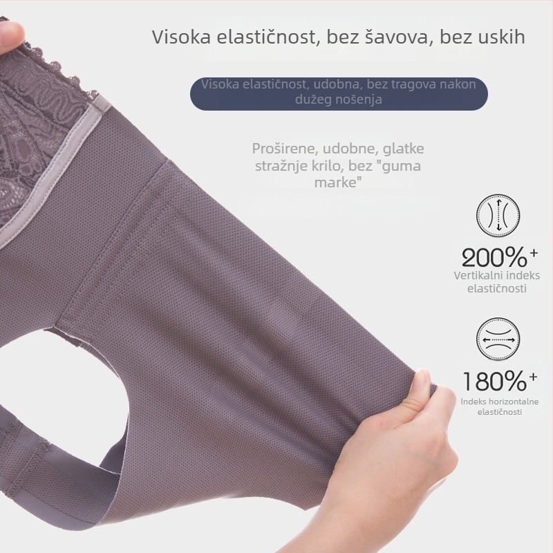 Bešiv grudnjak u vest-stilu s prednjim zatvaranjem, košarica 3/4, glavni materijal najlon 80–90%, podstava od spandexa, dizajn bez leđa s jastučićima za prsni koš, prozračan