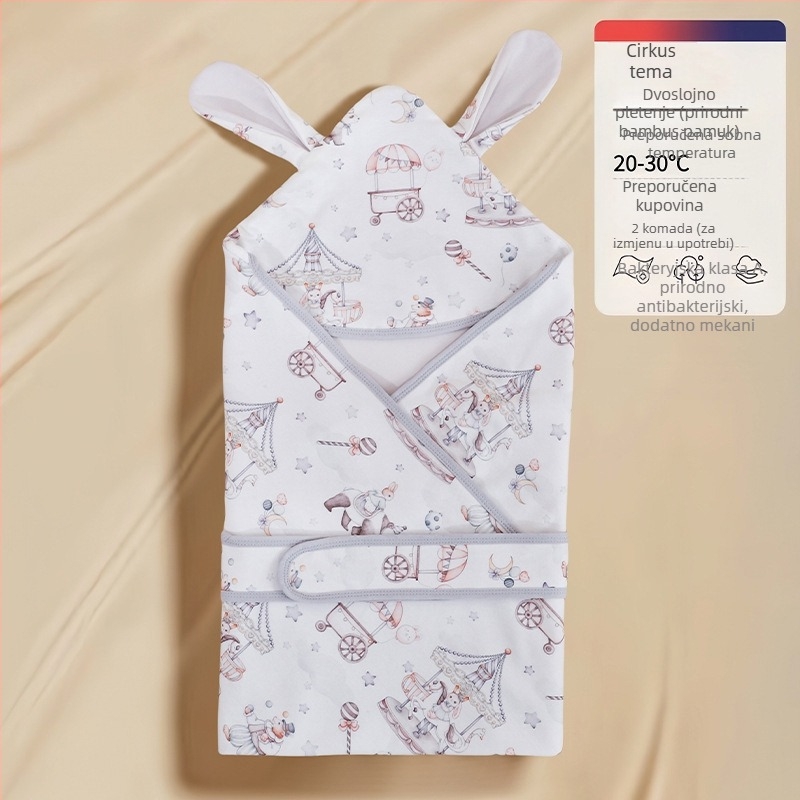 Pamuk quilt deka za novorođenče, 100% pamuk, težina do 0,5 kg, ljeto, crtani stil.